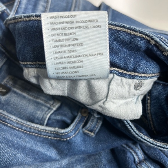 KanCan Jeans Blue Estilo High Rise Straight Leg Raw Hem Stretch size 15/31 - Picture 8 of 9